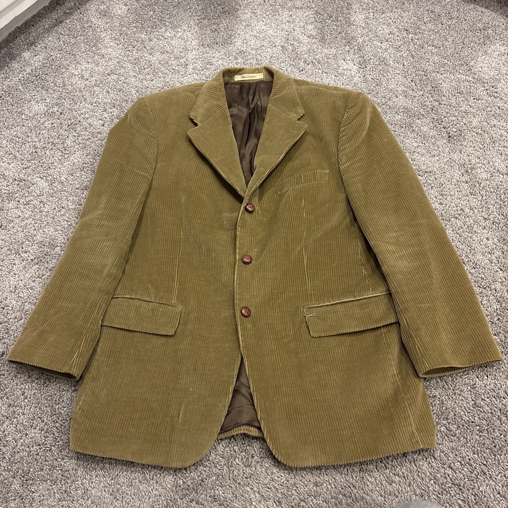 Vintage Chaps Ralph Lauren Blazer Mens 43R Brown Jacket Thick Corduroy Career